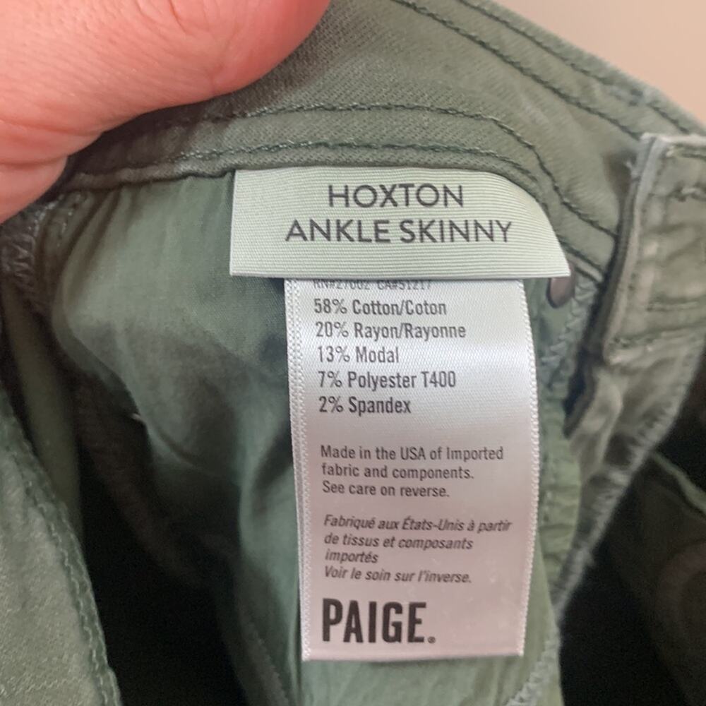 Paige Hoxton Ankle Skinny Vintage Green Tea Jeans - Picture 4 of 7